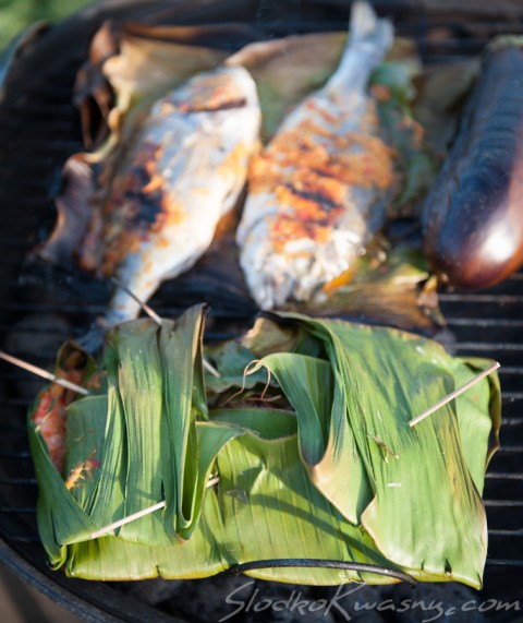 krewetki na grillu